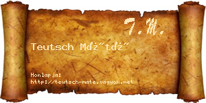 Teutsch Máté névjegykártya